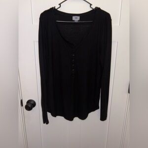 Old Navy Women's Midnight Black Long Sleeve Top